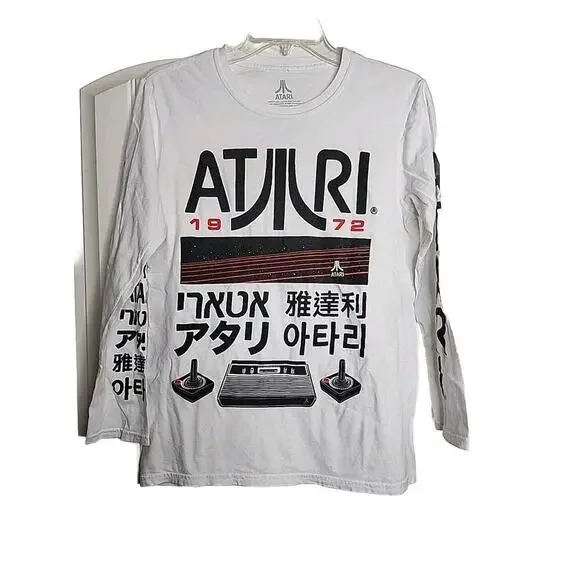 Atari 1972 Long Sleeve Ripple Junction White Long Sleeve Tee Size Small - Picture 1 of 6
